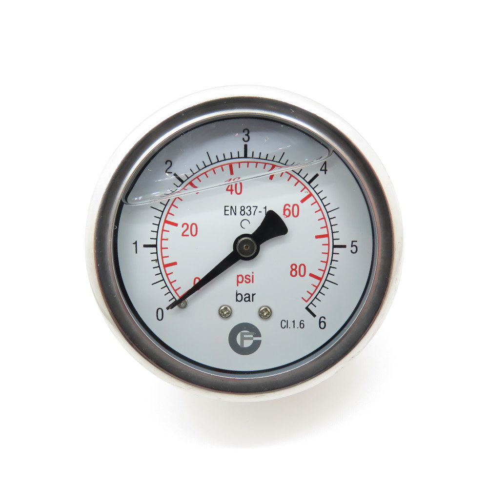 jardiboutique Silicone pressure gauge axial - 1/4 inch ø 6.3 cm from 0 to 6 bar Pressure gauge