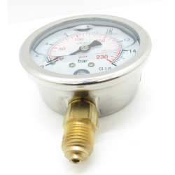 jardiboutique Silicone pressure gauge 1/4 inch ø 6.3 cm from 0 to 6 bar Pressure gauge