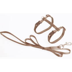 animallparadise Harness and leash of 1.10 meter for cat taupe color. Harness