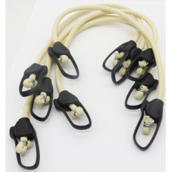 jardiboutique set of 5 Beige bungee cords 60 cm - Plastic end caps tarpaulin accessory