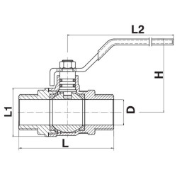 Jardiboutique 3/4 inch Male ball valve - male flat handle Faucet