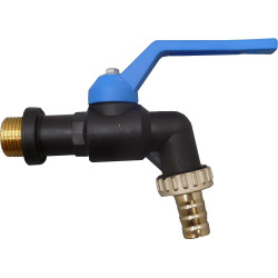 Jardiboutique cold water faucet brass 3/4 outlet 1inch blue handle Faucet