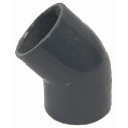 Jardiboutique 5 elbows - ø 50 mm - Single elbow in PVC at 45° - Female to be glued/Female to be glued PVC PRESSURE CONNECTION