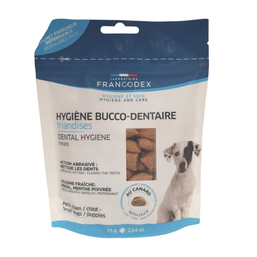 Francodex Bocconcini per l'igiene orale da 75 g per cuccioli e cani di piccola taglia FR-170242 Cura dei denti per i cani