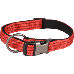 Flamingo Pet Products Jannu red adjustable collar from 40 to 55 cm 20 mm size L for dogs Nylon collar