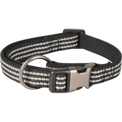 Flamingo Jannu black collar adjustable from 45 to 65 cm 25 mm size XL for dog Nylon collar