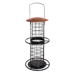 animallparadise Giant Chickadee Ball Feeder, copper, height 35 cm, for birds support ball or grease loaf