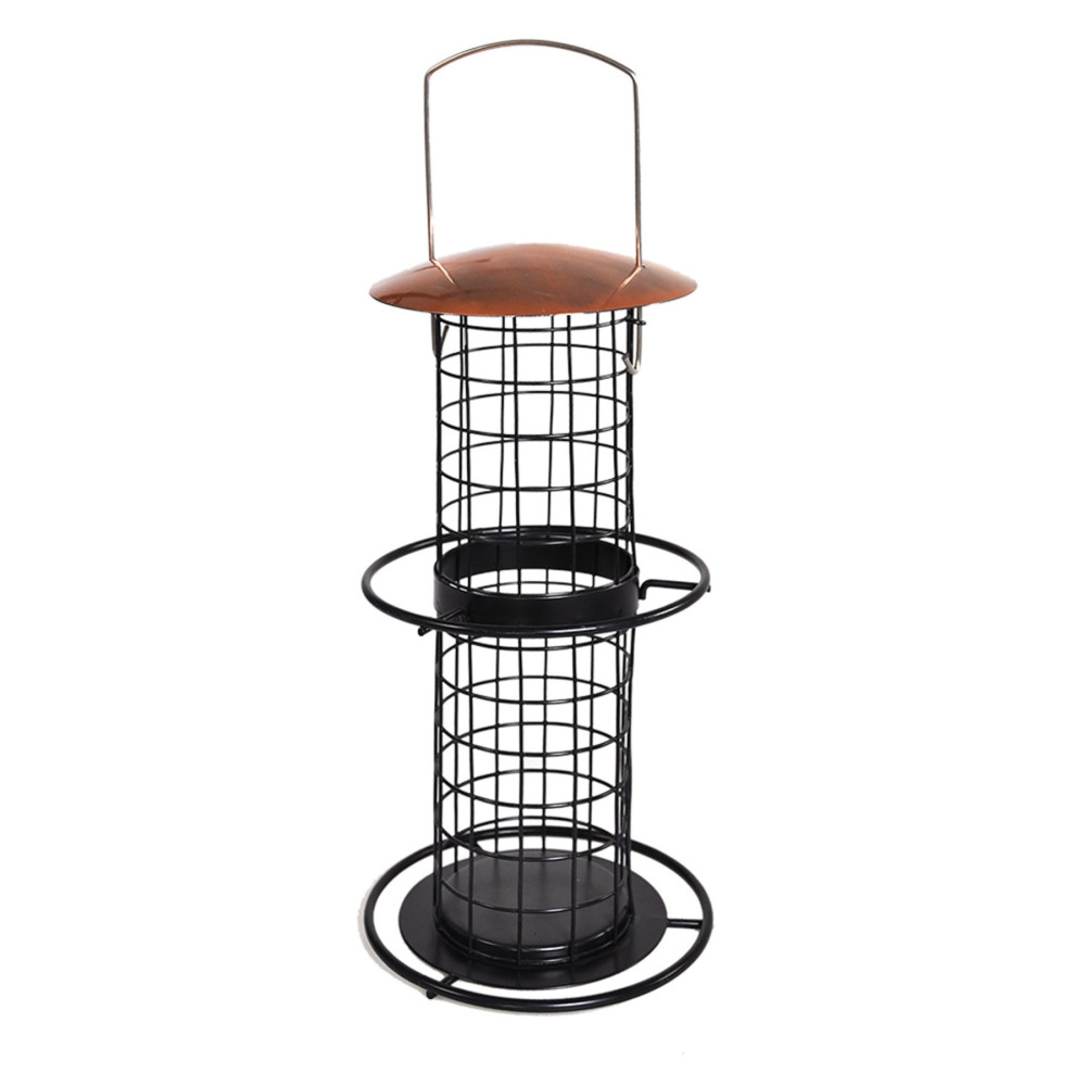 animallparadise Giant Chickadee Ball Feeder, copper, height 35 cm, for birds support ball or grease loaf