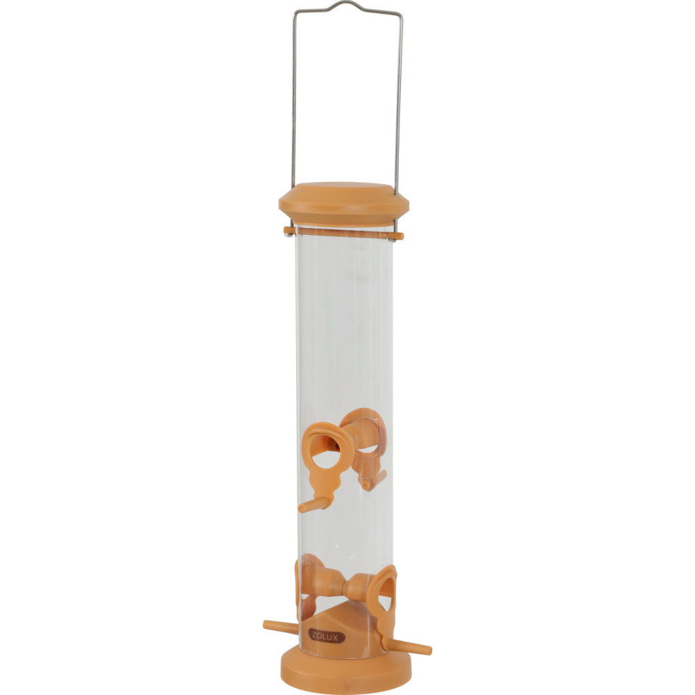animallparadise Seed silo feeder, orange, height 44 cm for birds Seed feeder