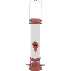 Alimentador de silo de sementes, vermelho terra, altura 44 cm para aves AP-ZO-170628 Alimentador de sementes