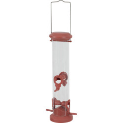 Zaad silo voederhuisje, terra rood, hoogte 44 cm voor vogels animallparadise AP-ZO-170628 Zaad feeder