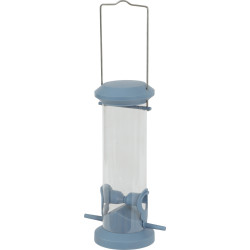 animallparadise Seed silo feeder, 2 blue perches, for birds Seed feeder