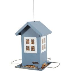 animallparadise Blue bird feeder with 4 windows, for bird seeds. Seed feeder