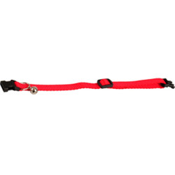 Verstelbare halsband van 20 tot 35 cm rood met bel voor katten animallparadise AP-FL-1031195 Halsketting