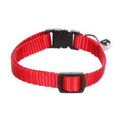 Verstelbare halsband van 20 tot 35 cm rood met bel voor katten animallparadise AP-FL-1031195 Halsketting