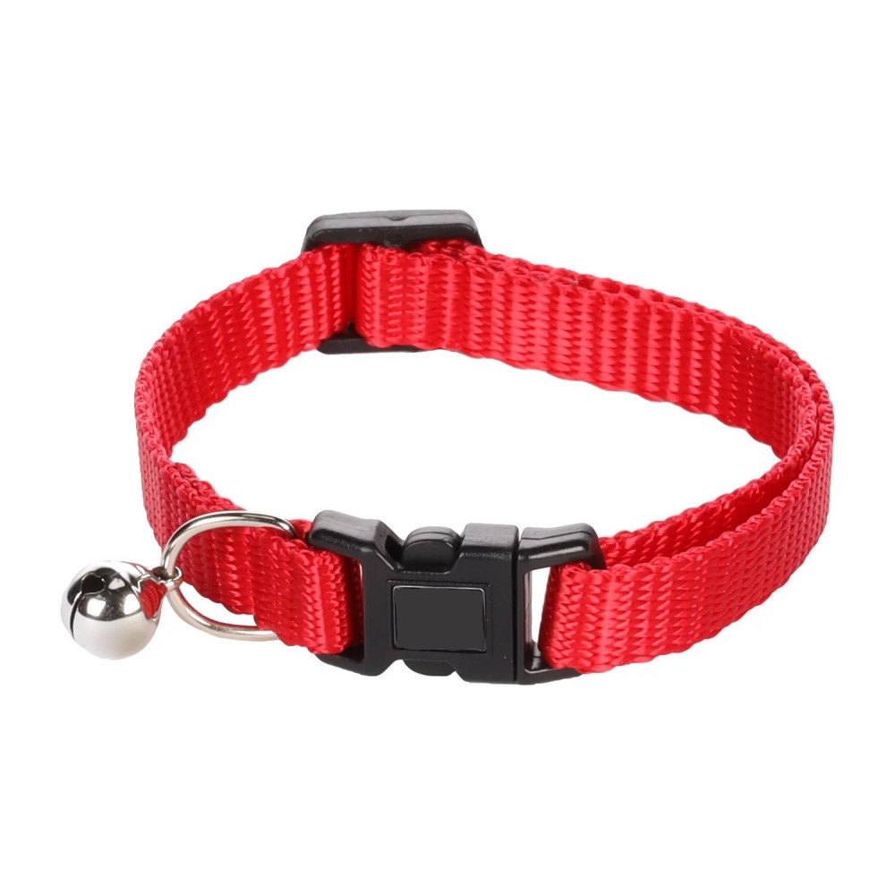 animallparadise Collare regolabile da 20 a 35 cm rosso con campanellino per gatti AP-FL-1031195 Collana