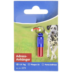 animallparadise Rote und blaue Adressröhrchen für Halsbänder AP-TR-2279 Tür Adresse