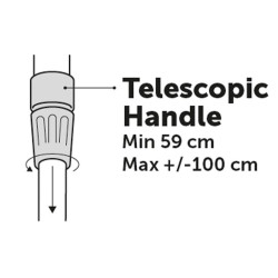 Kit de limpeza Ricky, pá e ancinho, cabo telescópico máx. 1 m AP-FL-518494 Recolha de excrementos