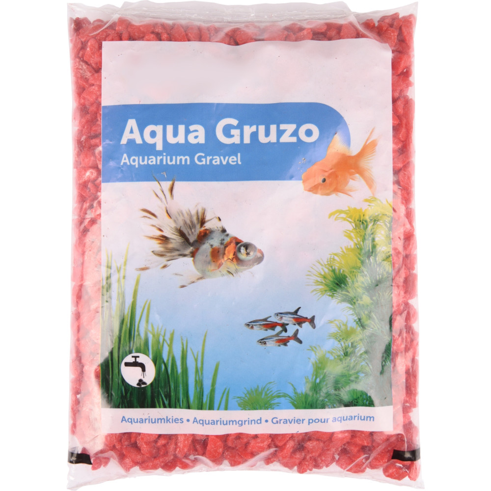 Gravier neon rouge 1 kg pour aquarium. animallparadise