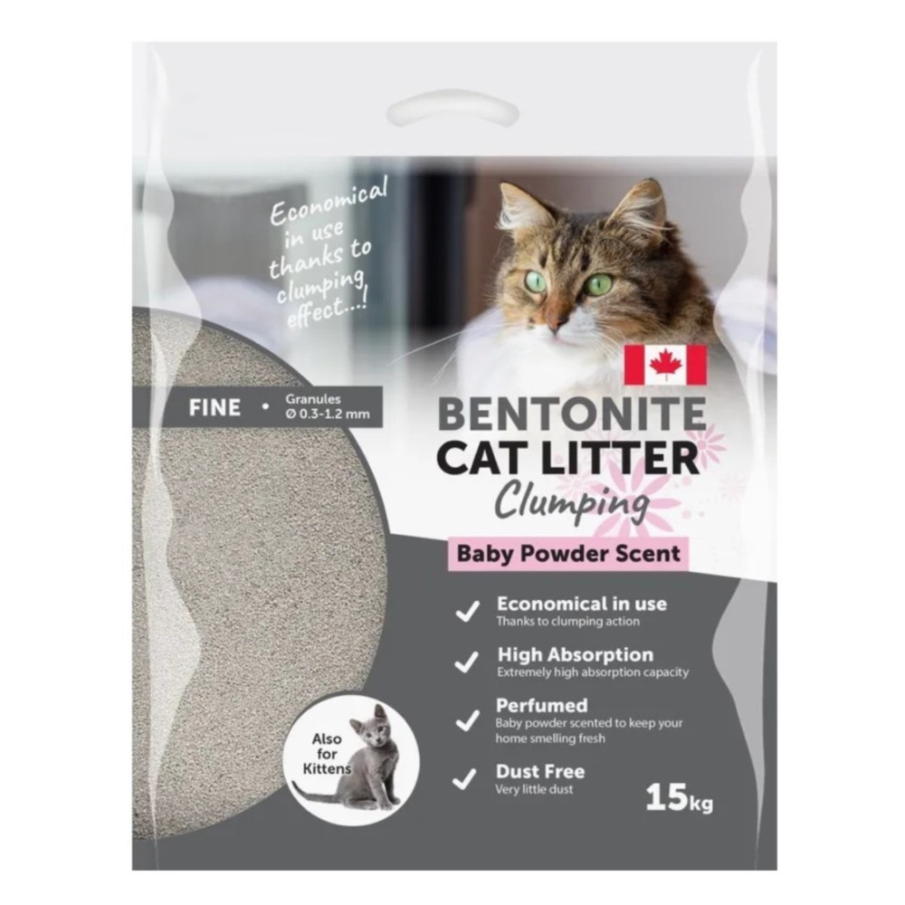 animallparadise Lettiera in polvere profumata Bébé con talco :) per gatti di 15 kg di peso AP-FL-501044 Cucciolata