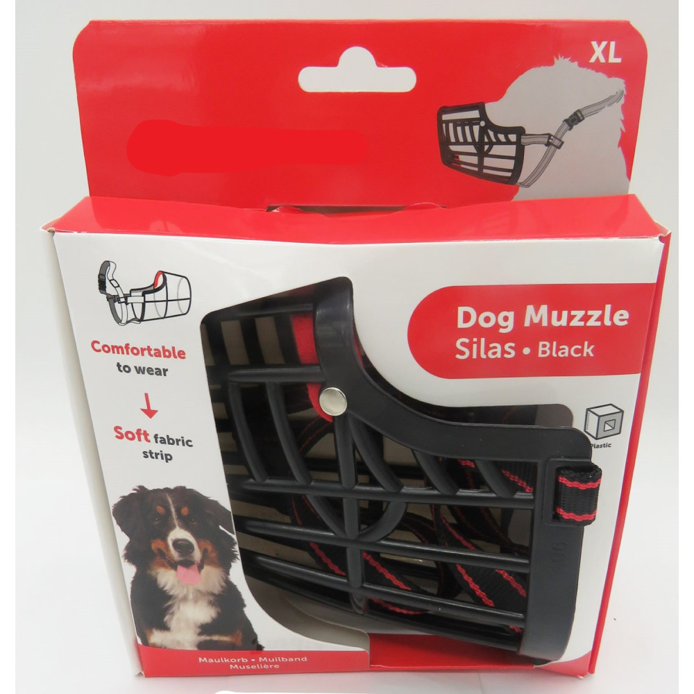 animallparadise XL muzzle 40 cm 44-59 cm, black SILAS for dogs Muzzle