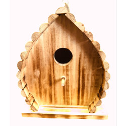 animallparadise Birdhouse 16 x 12.5 x 19.5 cm in natural flamed wood Birdhouse