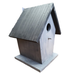 animallparadise Birdhouse 18.5 x 15 x 23 cm in grey / black wood Birdhouse