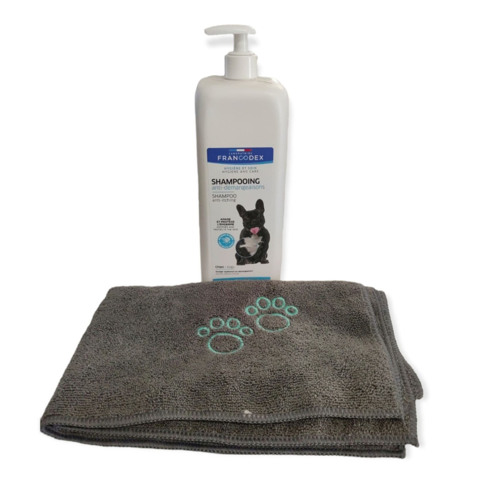 animallparadise 1Liter Anti-Itch Shampoo with towel, for dogs. Shampoo