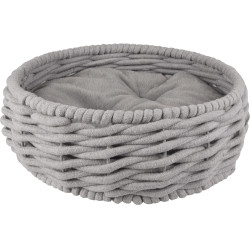 Flamingo Grey woven basket ø 42 cm for cats and small dogs cat cushion and basket
