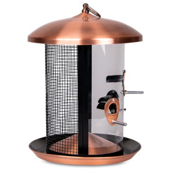 animallparadise Duo bird feeder for seeds and peanuts, ø 24 x H 33 cm, copper and black Outdoor feeders
