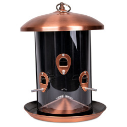 animallparadise Duo bird feeder for seeds and peanuts, ø 24 x H 33 cm, copper and black Outdoor bird feeders