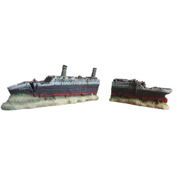 Decoração do naufrágio TITÂNICO em duas partes 38 x 9,5 x 5,5 cm. FL-410252 Bateau