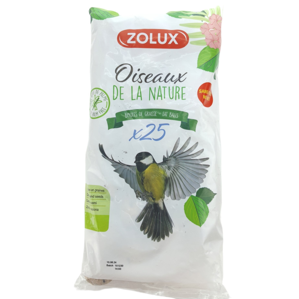 zolux 25 Fettkugeln von 90 gr also 2.25 kg alle Jahreszeiten für Vögel ZO-172011 Futterball Vögel