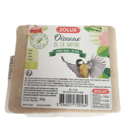 zolux Bloc de graisse fruits 300 gr pour oiseaux de la nature. Boule de nourriture oiseaux