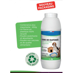 animallparadise Terre de Diatomée 450 g, asséchante, absorbante pour bac à litière, niche chat et chien Traitement