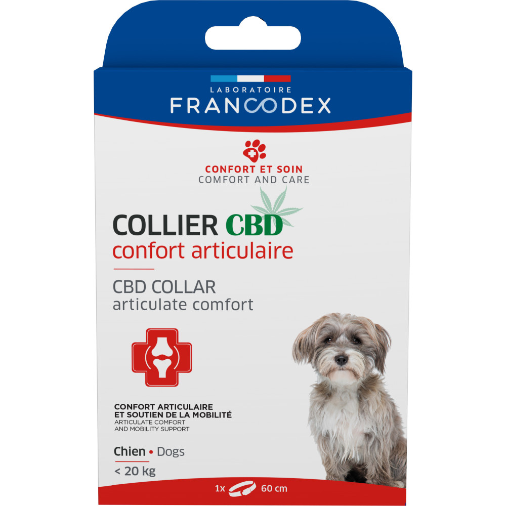 Francodex Collare in CBD per il comfort delle articolazioni per cani di peso inferiore a 20 kg. FR-175418 Antistress