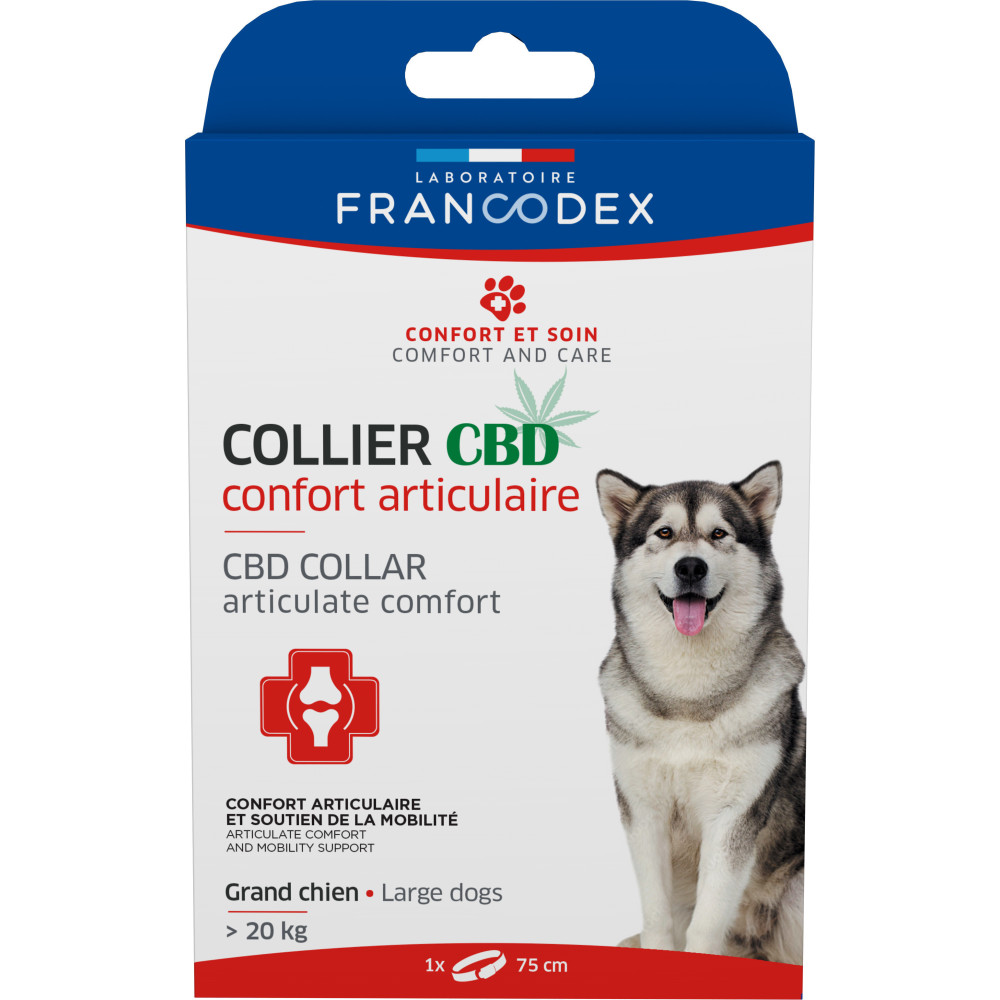Francodex CBD collar for joint comfort for dogs over 20kg. Anti-Stress