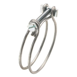 jardiboutique Ø 21.5 to 25 mm double wire clamp with screw ZINCED STEEL garden hose connection