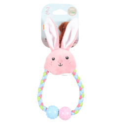 animallparadise Tiny pink rope bunny 22 cm puppy toy Plush for dog