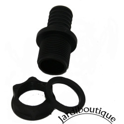 jardiboutique Straight fitting + nut + gasket - wall feedthrough - for 19 mm pipe PVC Wall Passage