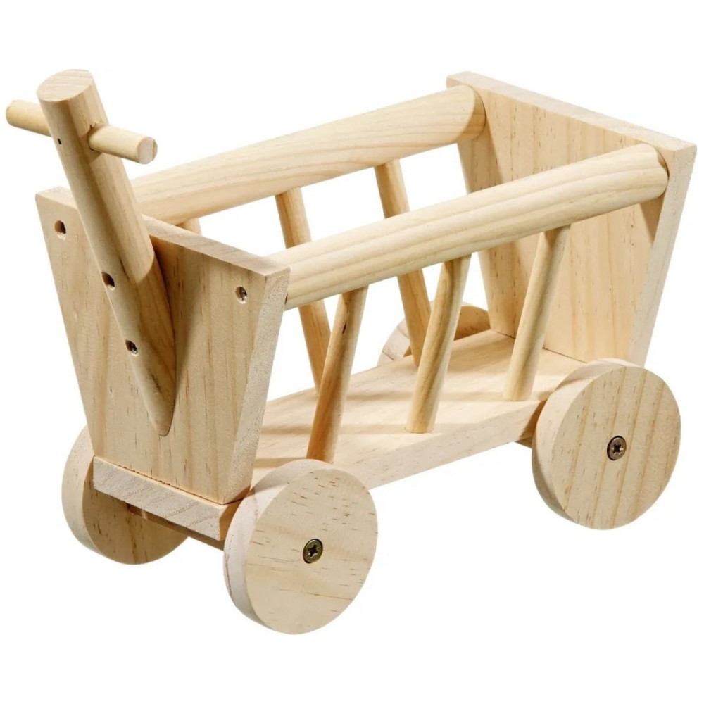 animallparadise Râtelier chariot en bois 20 cm pour rongeur Ratelier a nourriture