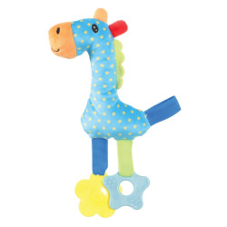 animallparadise Blu rio giraffa peluche anello da masticare 26 cm cucciolo giocattolo AP-ZO-480163 BLE Peluche per cani