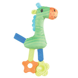 animallparadise Green rio giraffe plush chew ring 26 cm puppy toy Peluche pour chien