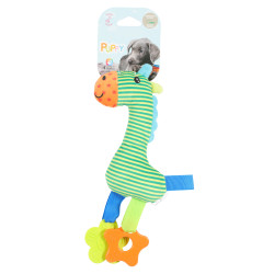 Rio giraffe pluche groen kauwring 26 cm puppy speelgoed animallparadise AP-ZO-480163 VER Pluche voor honden
