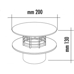 jardiboutique Entlüftungskappe für Klärgrube oder Mikrostation - PVC Ø100 - grau schwarz JB-SRBEXTRA100A Lüftung