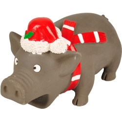 Porco de Natal com guinchador 22 cm, brinquedo de cão FL-518220 Brinquedos de mastigar para cães