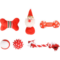 Flamingo 6 giocattoli in un calzino per Natale, giocattolo per cani FL-518139 Peluche per cani