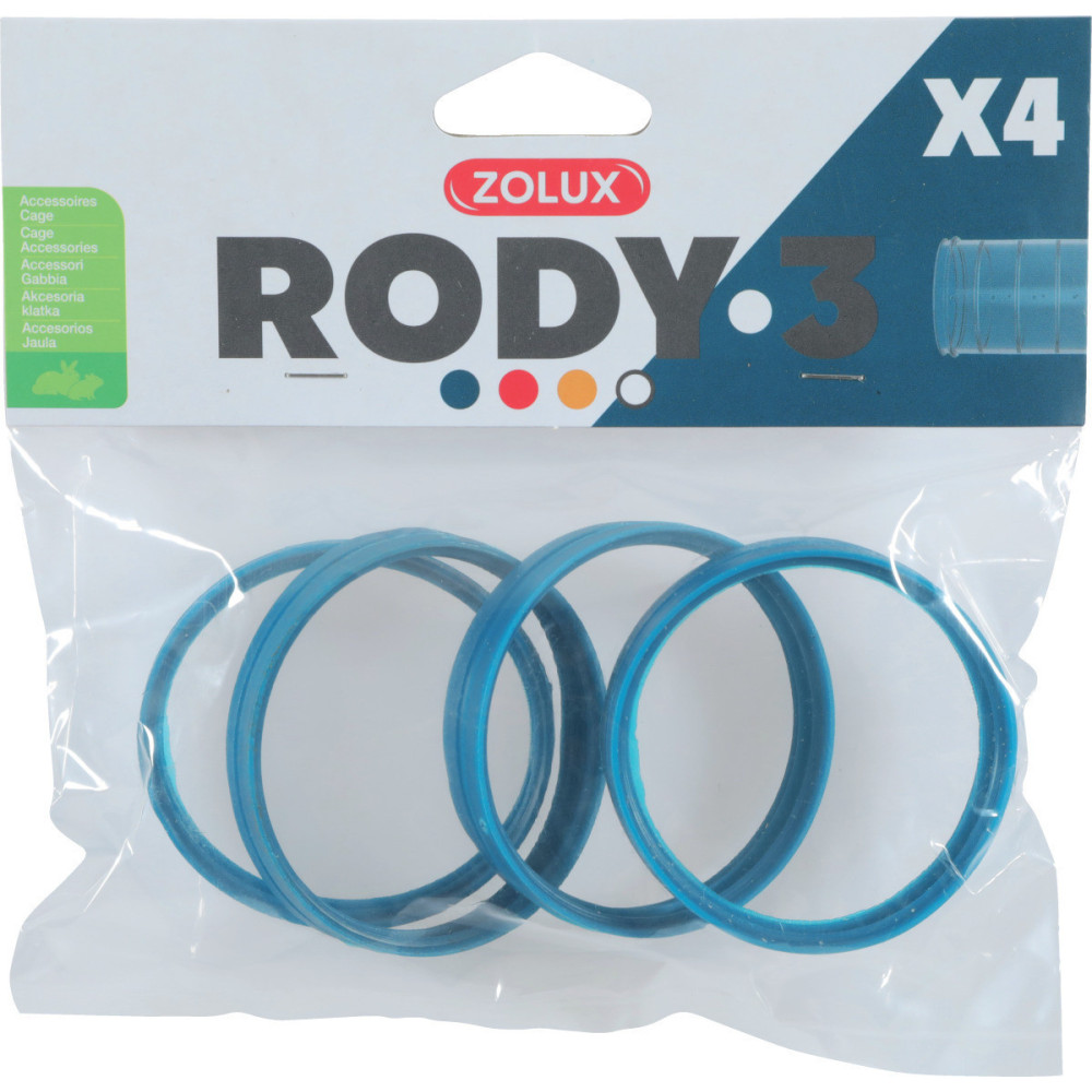 zolux 4 Ringe Verbinder für Rody-Rohr Farbe blau Größe ø 6 cm für Nager ZO-206033 Röhren und Tunnel