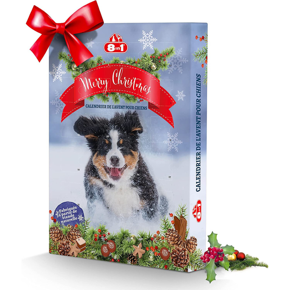 animallparadise Calendrier de l'Avent Noël pour Chien 8in1 Friandise chien