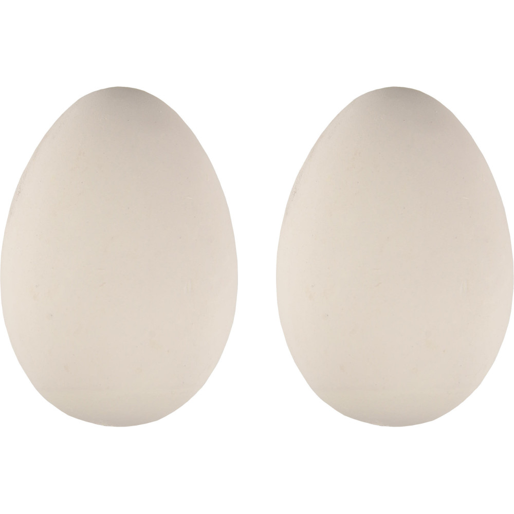 animallparadise 2 White plaster dummy egg for hen Accessory
